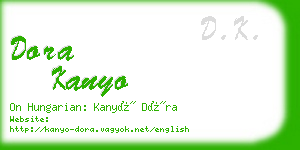 dora kanyo business card